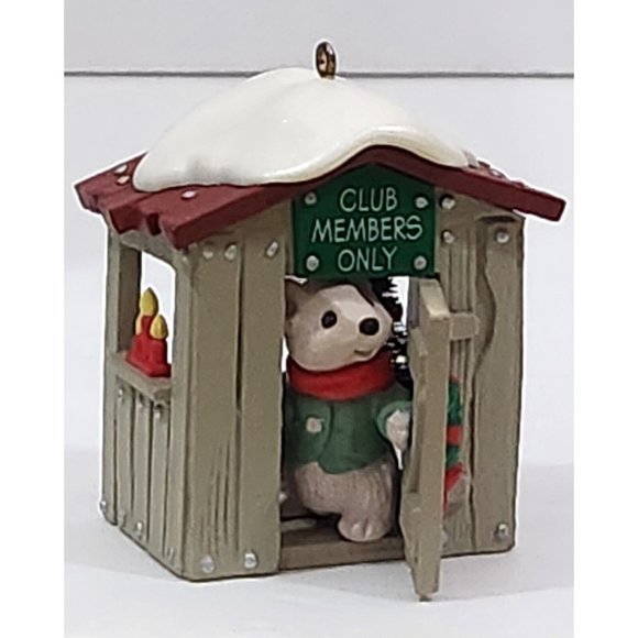 Hallmark Collectors Club Membership Christmas Ornament OUR CLUBHOUSE 1988 VTG - Picture 2 of 5